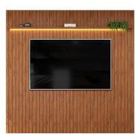 Painel Para Tv Até 65 Polegadas 2,23m Ripado Autêntico Com Led E Prateleira Montreal Madeirado Madeirado - 1