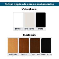 Mesa Jantar Extensível Embaú Nacional Móveis Retangular 140 Cm A 195 Cm Madeira Amêndoa Vidro Branco - 7