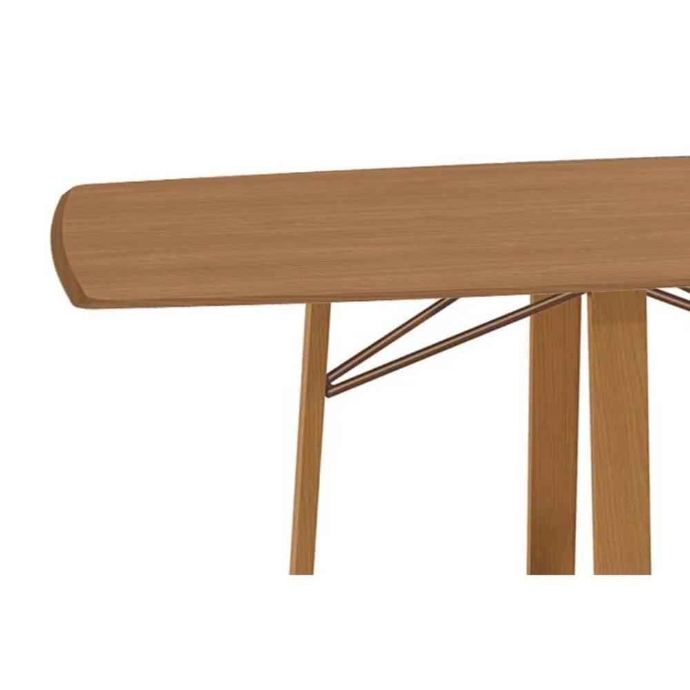 Mesa De Sala Jantar Elma Premium Madeira Maciça C- Tampo Madeirado 170x90cm Carvalho-canela - Kappesberg - 4