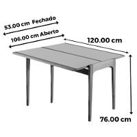 Mesa Aparador Extensível Seixas 106cm Vidro Branco Amêndoa - 5
