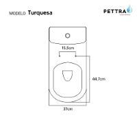 Tampa De Vaso Laqueado Turquesa Branco Para Bacia Pettra 6lpf - 3