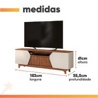 Rack Bancada Para Tv Até 75 Polegadas 1,83m 4 Portas Frisado Heloisa Off White/madeirado Off White / Madeirado - 3