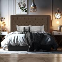 Cabeceira De Cama Box Casal 140 Cm Baronesa Cor:marrom - 6