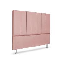 Cabeceira Estofada Cama Box Casal 140 Cm Carla Premium - Veludo Rose - 1