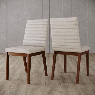 Cadeira Para Mesa De Jantar Elena Ambiente Kit 02 Peças Nature Linho - Henn