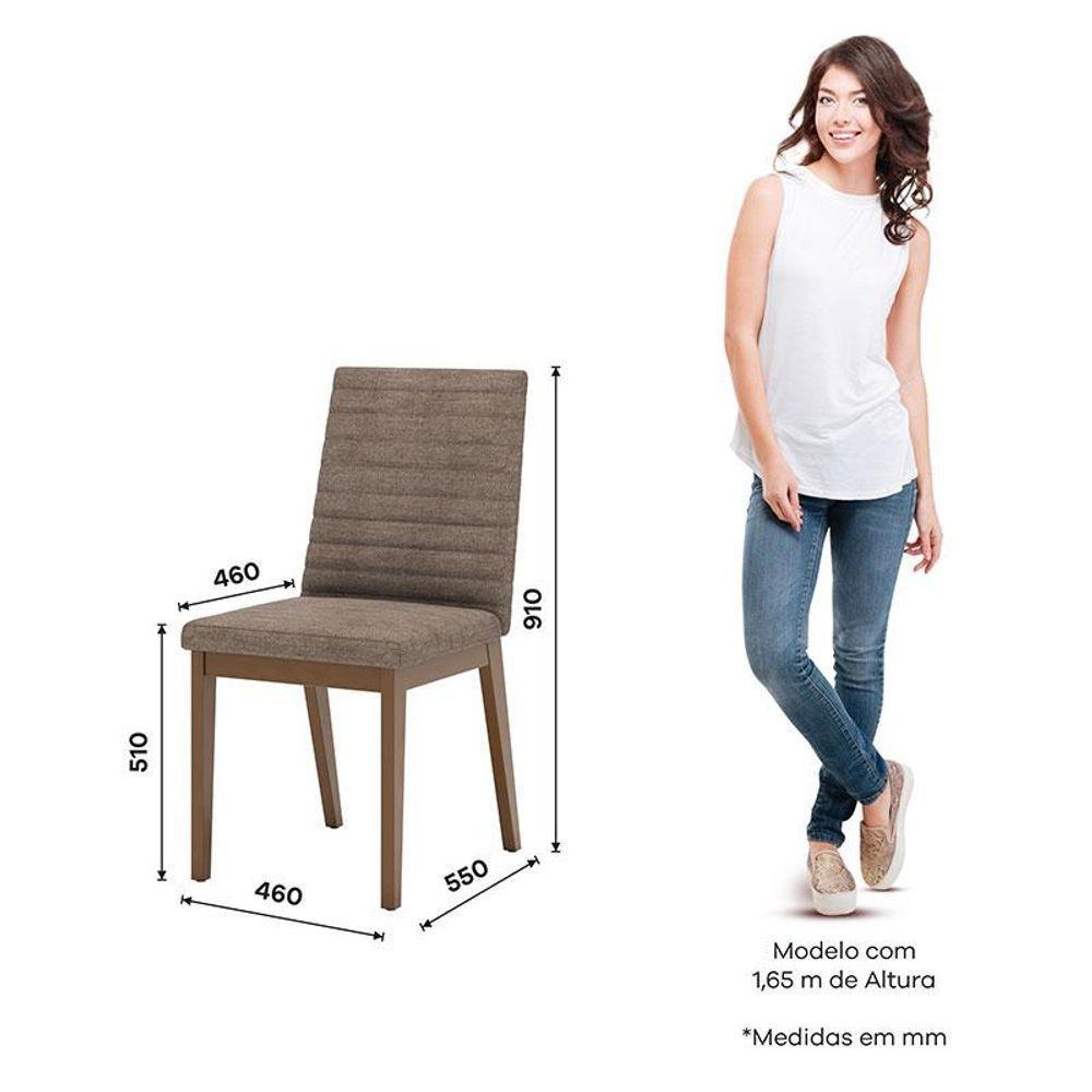 Cadeira Para Mesa De Jantar Elena Ambiente Kit 02 Peças Nature Cacao - Henn - 3