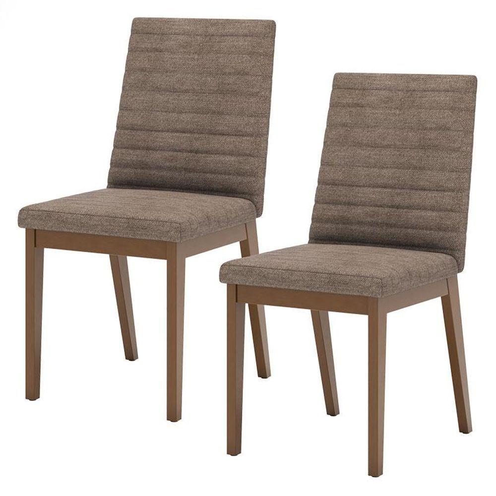 Cadeira Para Mesa De Jantar Elena Ambiente Kit 02 Peças Nature Cacao - Henn - 4