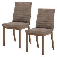 Cadeira Para Mesa De Jantar Elena Ambiente Kit 02 Peças Nature Cacao - Henn