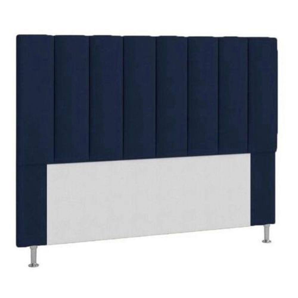 Cabeceira Estofada Cama Box Solteiro 90 Cm Carla - Azul - 1