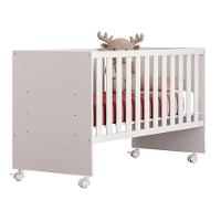 Berço Nacional 3540 E Guarda Roupa Com Cômoda 4070 Doce Sonho Branco Brilho E Colchão Tend Tudo - Qmovi