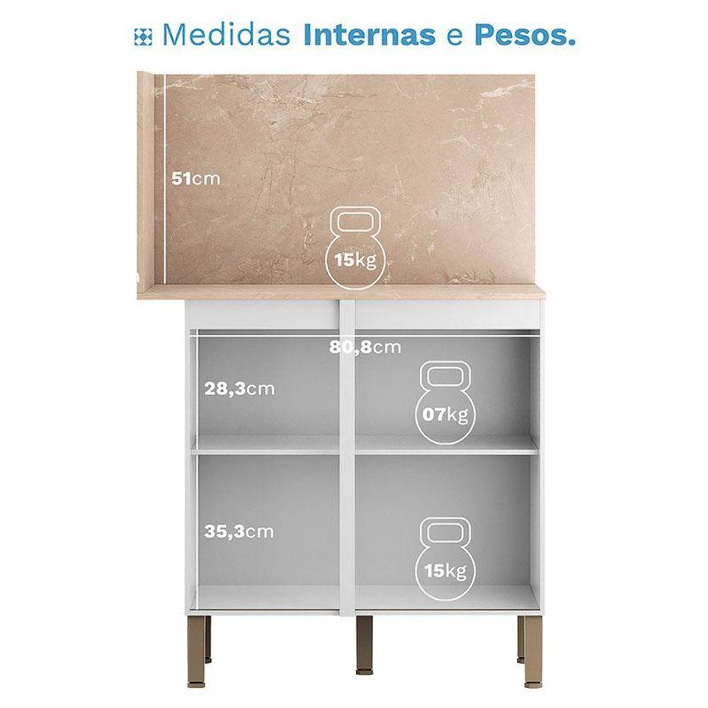 Balcão De Canto Reto Art 6006 Branco ártico - Kits Paraná - 2