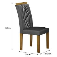 Cadeira Para Mesa De Jantar Doha Mdf Kit 2 Peças Freijó Joli Chumbo - Leifer Móveis - 2