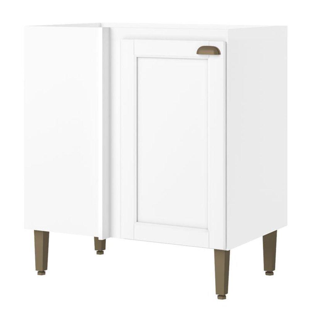 Balcão Canto Reto 94 Cm 2 Portas Sem Tampo Classy Branco - Thb - 1