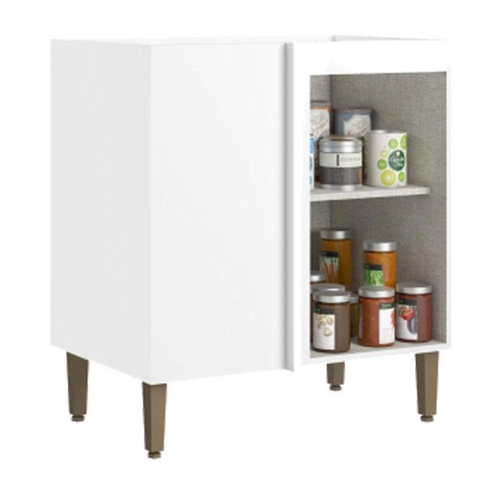 Balcão Canto Reto 94 Cm 2 Portas Sem Tampo Classy Branco - Thb - 2
