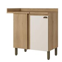 Balcão Canto Reto 94 Cm 1 Porta Finesse Capuccino Off White - Thb - 1