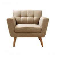 Poltrona Decorativa Bruna Living Sala Quarto Recepção - Linho Marrom 150 - 1