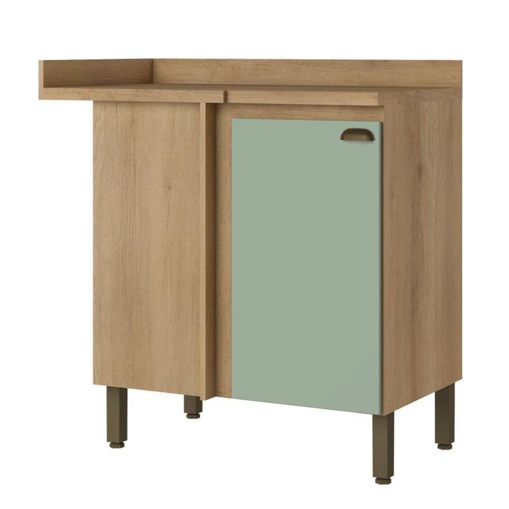 Balcão Canto Reto 94 Cm 1 Porta Finesse Capuccino Menta - Thb - 1