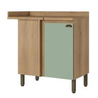 Balcão Canto Reto 94 Cm 1 Porta Finesse Capuccino Menta - Thb - 1