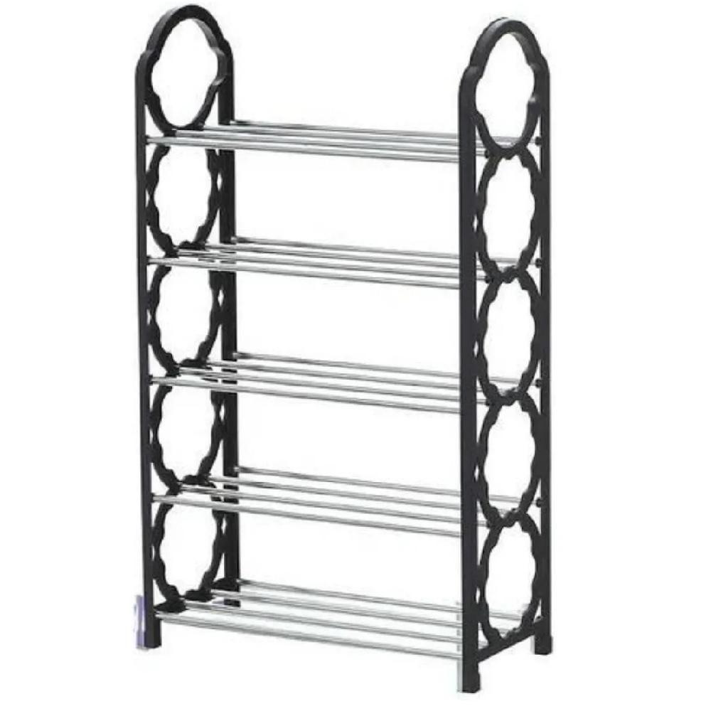 Prateleira Sapateira Vertical Multiuso Organizador Grande 10 Pares Closet Sala Lavanderia Pretonde Estante 5 Prateleiras - 2