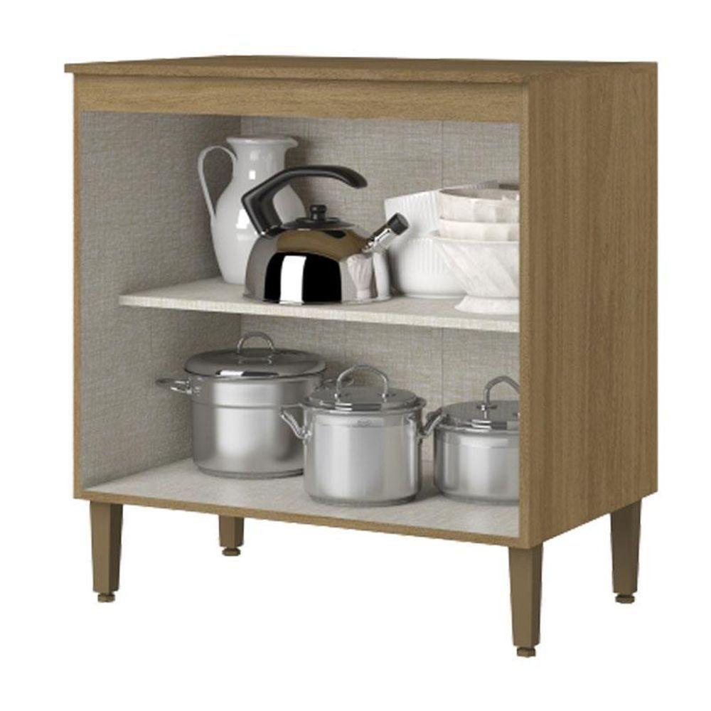 Balcão 80 Cm 2 Portas Com Tampo Magnólia Naturale - Thb - 2