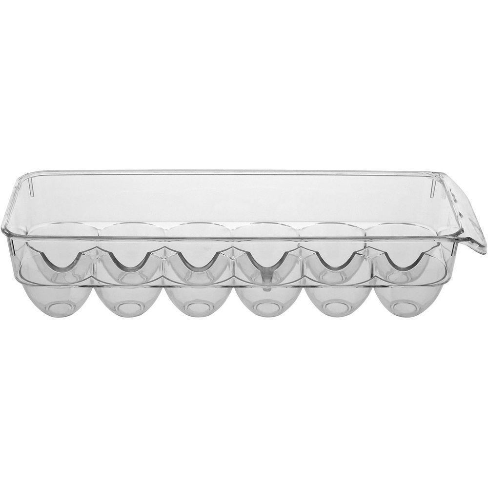 Porta Ovos Para Geladeira Com Tampa Acrilico 8x12x32cm - 1