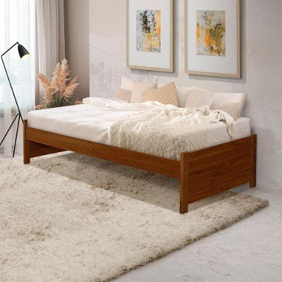 Cama Solteiro Mona Gabrieli Mona Madeira Maciça Castanho