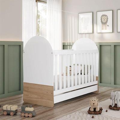 Berço Mini Cama Magia Ambiente 3 em 1 em MDF Branco com Grade de Proteção Fixa