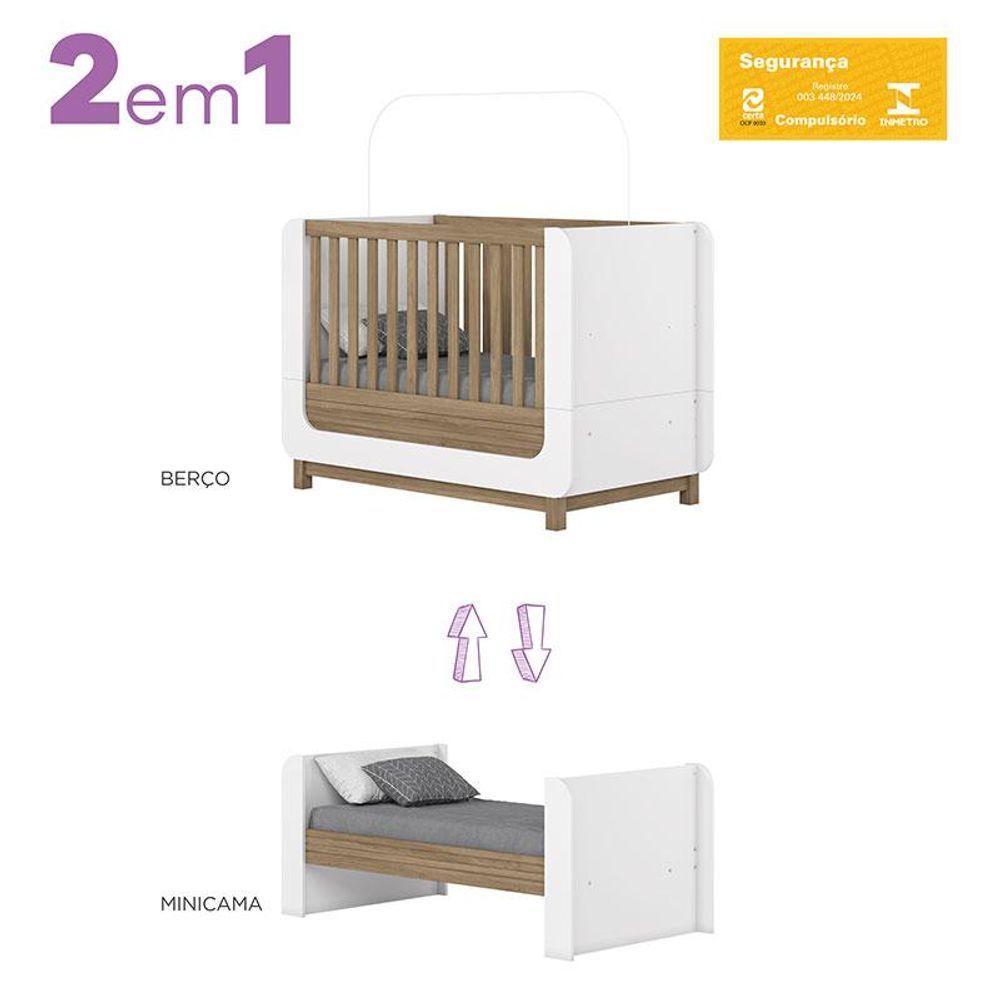 Berço Mini Cama Aconchego Branco Jequitibá Hp - Henn - 2
