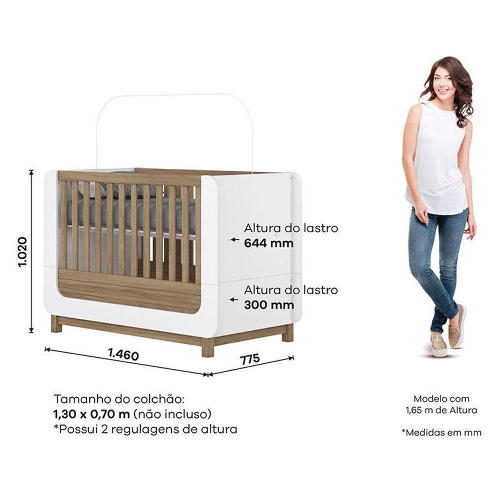 Berço Mini Cama Aconchego Ambiente Branco Jequitibá Hp - Henn - 7