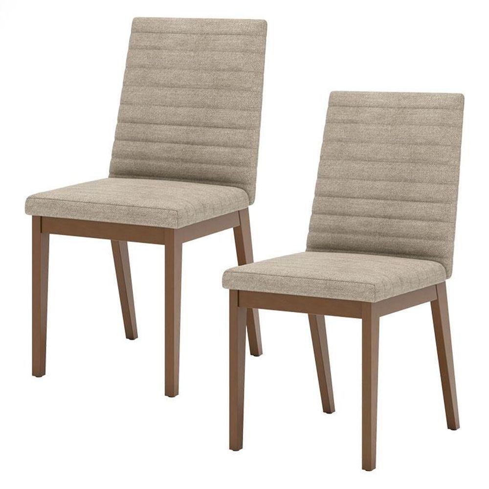 Cadeira Para Mesa De Jantar Elena Ambiente Kit 02 Peças Nature Creme - Henn - 5