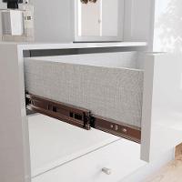 Armário Multiuso Doha Ambiente Com Espelho 2 Portas 3 Gavetas Branco Brilho - Henn - 6