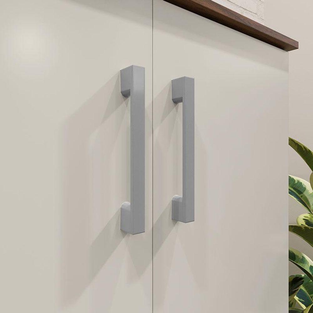 Armário Multiuso Brisa Nogueira Off White Fosco - Kits Paraná - 3