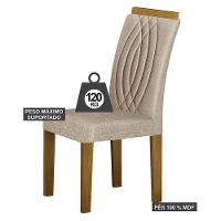 Cadeira Para Mesa De Jantar Doha Mdf Kit 2 Peças Freijó Linho Palha - Leifer Móveis - 3