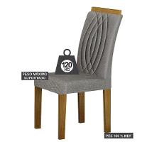 Cadeira Para Mesa De Jantar Doha Mdf Kit 2 Peças Freijó Linho Cinza - Leifer Móveis - 3