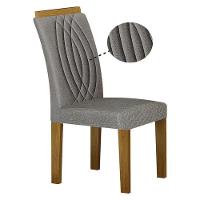 Cadeira Para Mesa De Jantar Doha Mdf Kit 2 Peças Freijó Linho Cinza - Leifer Móveis