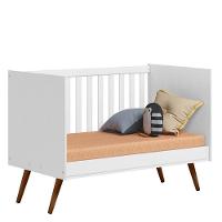 Berço Americano Q Encanto 3820 Retrô Branco Acetinado Com Colchão Tend Tudo - Qmovi - 3