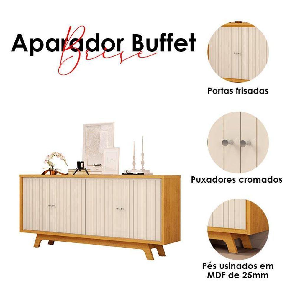 Aparador Para Sala Buffet Brise Cedro Off White - Dj Móveis - 3