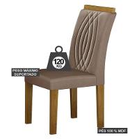Cadeira Para Mesa De Jantar Doha Mdf Kit 2 Peças Freijó Joli Camurça - Leifer Móveis - 3