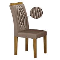 Cadeira Para Mesa De Jantar Doha Mdf Kit 2 Peças Freijó Joli Camurça - Leifer Móveis
