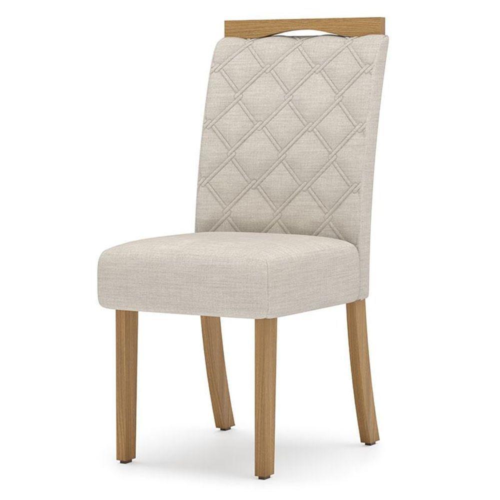 Cadeira Para Mesa De Jantar Bella Kit 02 Peças Nature Linho - Henn - 2