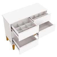 Berço Americano Com Cômoda 6 Gavetas New Classic Branco Com Pés Madeiras - Reller - 5