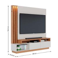 Estante Home Theater Humaitá Off White Matte Freijó Com Aparador Riviera Freijó - Colibri