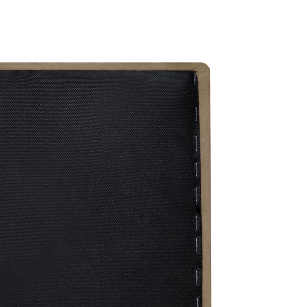 Cabeceira Estofada Cama Box Casal 140 Cm Carla Premium - Veludo Bege Escuro - 5