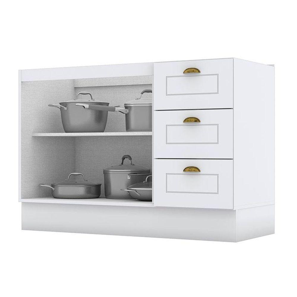 Cozinha Modulada Americana 5 Peças Com Armário 2 Portas 80cm Branco Hp - Henn - 6