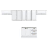 Cozinha Modulada Americana 5 Peças Com Armário 2 Portas 80cm Branco Hp - Henn - 1
