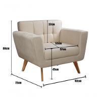 Poltrona Decorativa Bruna Living Sala Quarto Recepção - Veludo Capuccino 250 - 2