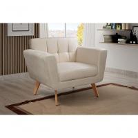 Poltrona Decorativa Bruna Living Sala Quarto Recepção - Veludo Capuccino 250 - 3