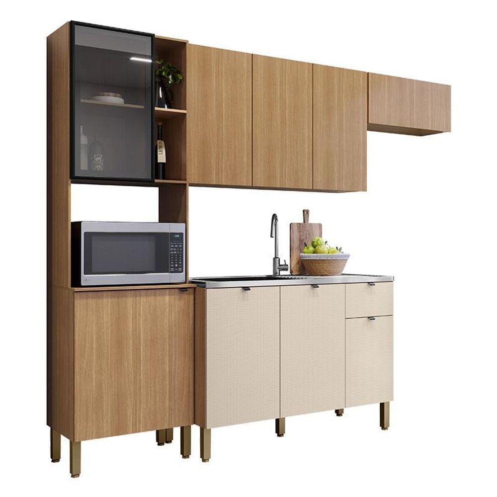 Cozinha Compacta Vert Plus Com Balcão Para Pia Freijó Freijó Soft - Kits Paraná - 1