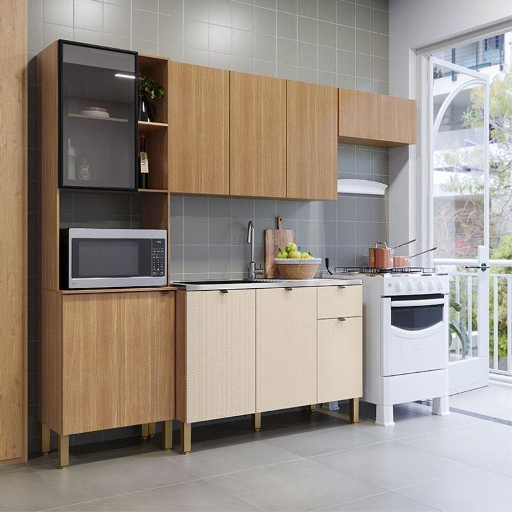 Cozinha Compacta Vert Plus Com Balcão Para Pia Freijó Freijó Soft - Kits Paraná - 3