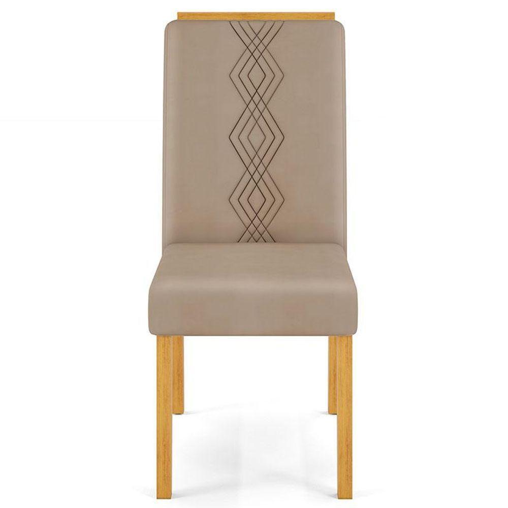 Cadeira Para Mesa De Jantar Yasmin Kit 2 Peças Cedro Veludo Kraft - Dj Móveis - 4